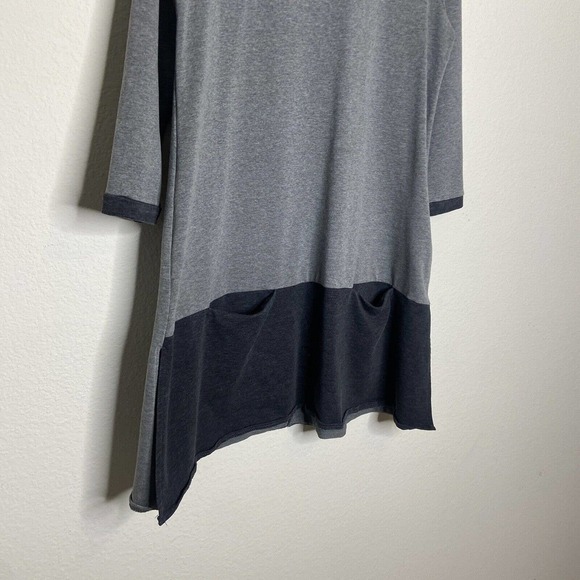 Shein Gray Color Blocked Pocketed Three Quarter Sleeve Dress L - Picture 3 of 10